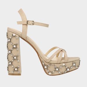 Blue by Betsey Johnson Wedding Heels: Gold and Pearl